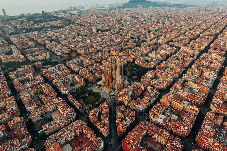 Sagrada Família towers rising above Barcelona